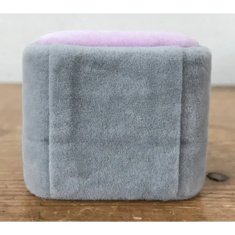 Set Lot 7 New TheDisplayGuys Pink Gray Plush Velvet Ring Jewelry Boxes Holders